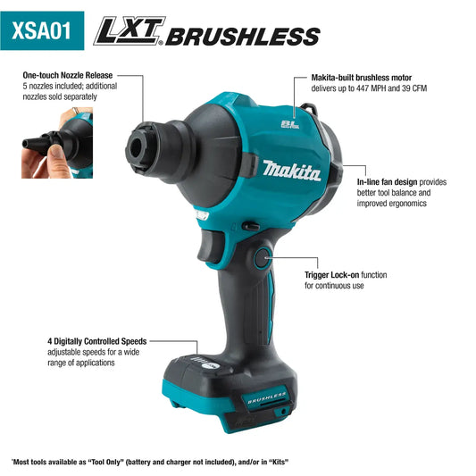 18V LXT® Brushless Cordless High Speed Blower/Inflator, Tool Only XSA01Z