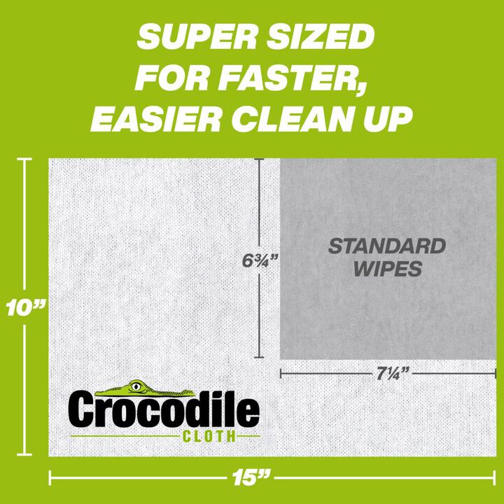 Crocodile Cloth Original – Oversized Cleaning Wipes, 100 Huge Cloths Per Pack
