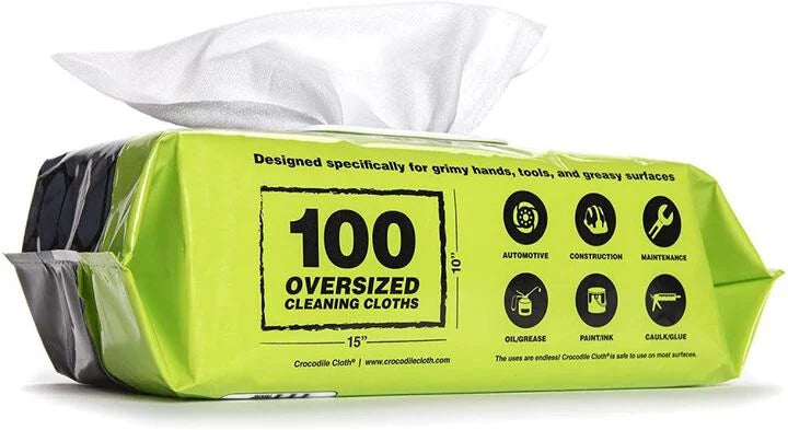 Crocodile Cloth Original – Oversized Cleaning Wipes, 100 Huge Cloths Per Pack