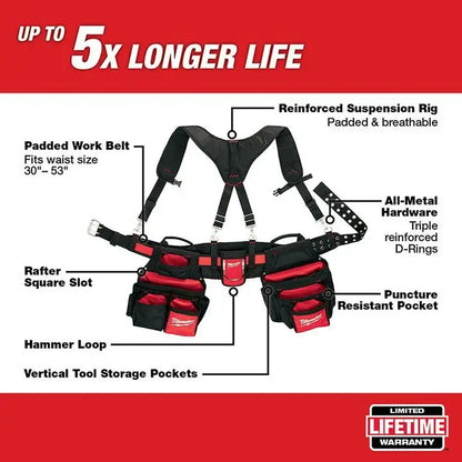 Milwaukee Contractor Work Belt with Suspension Rig 48-22-8120