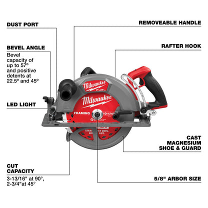 Milwaukee M18 FUEL 10-1/4 Inch Rear Handle Circular Saw (Bare Tool)  3026-20
