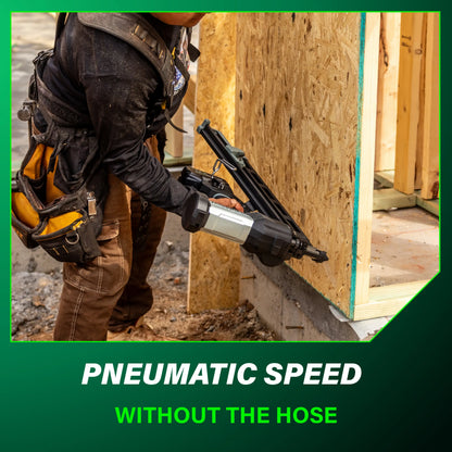 Metabo HPT Cordless Pneumatic 18V 21 Degree Plastic Strip Framing Nailer Kit