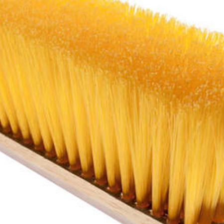 24″ Floor Sweep – Yellow Poly with Wire Center Flex Sweep Broom