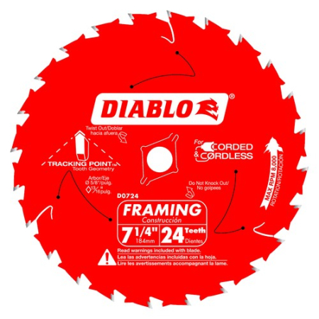 7-1/4 in. x 24 Tooth Framing Saw Blade