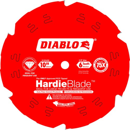 10 in. x 6 Tooth Fiber Cement Saw Blade