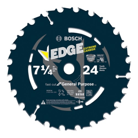 7-1/4 In. 24 Tooth Edge Circular Saw Blade for Framing