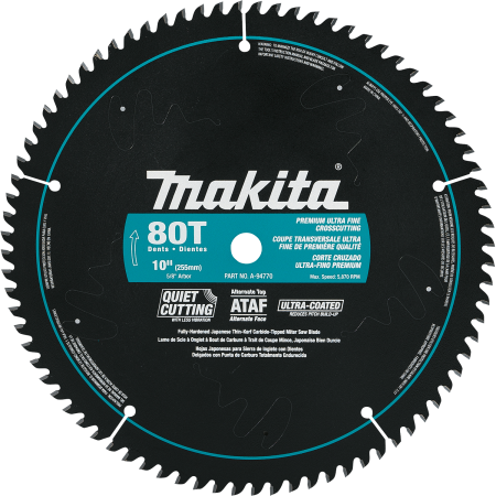 Makita 10″ 80T Ultra‑Coated Miter Saw Blade