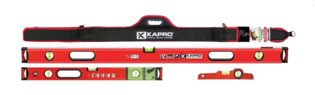 Kapro 985-48-PRO Level Set APOLLO 3 Box Levels & 1 Torpedo Level Set with Bag