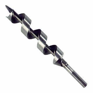 Irwin 49911 Power Drill Auger Bit, 11/16 in Dia, 7-1/2 in OAL, Solid Center Flute, 1-Flute, 5/16 in Dia Shank