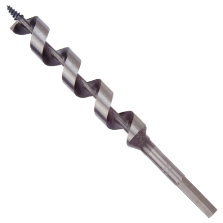 Irwin 49914 Power Drill Auger Bit, 7/8 in Dia, 7-1/2 in OAL, Solid Center Flute, 1-Flute, 5/16 in Dia Shank