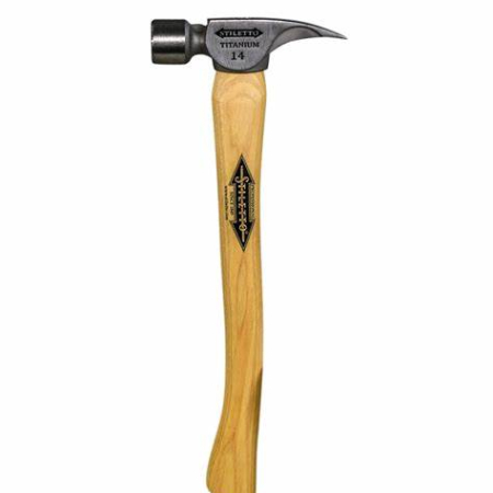 Stiletto 14 oz Titanium Milled Face Hammer with 18 in. Curved Hickory Handle