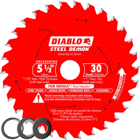 Diablo D055030FMX 5‑1/2″ x 30-Teeth Steel Demon™ Saw Blade for Medium Metal