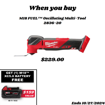 2836-20 M18 FUEL™ Oscillating Multi-Tool Promo