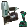 knv65ah2- Pro Bundle 2-1/2 Inch Coil Siding Nailer with BONUS Impact Driver Kit